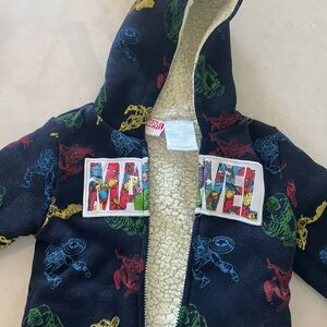 Marvel Blue Jacket with Multicolor Superhero Design